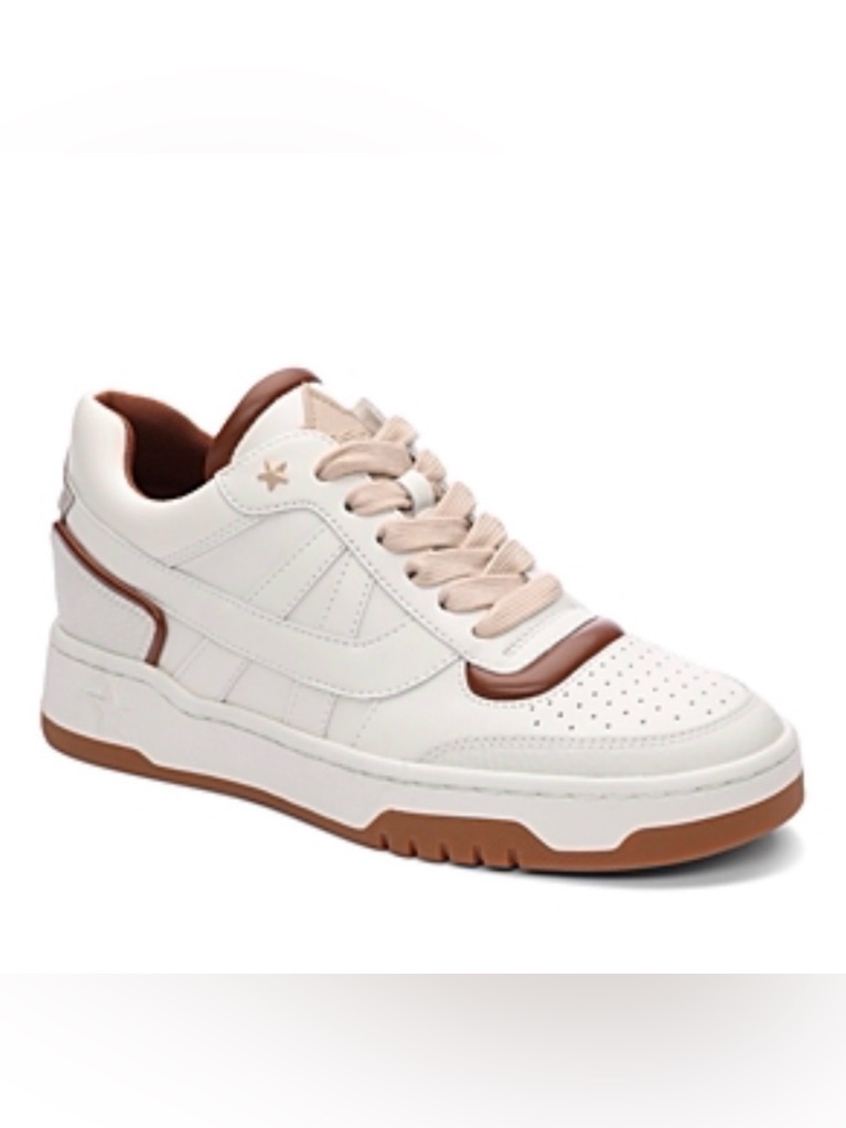 Ash Blake Leather Platform Sneakers Cream Tan Gum Sole Eu 39 Us 8.5 Nwob